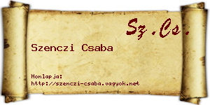 Szenczi Csaba névjegykártya