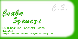 csaba szenczi business card